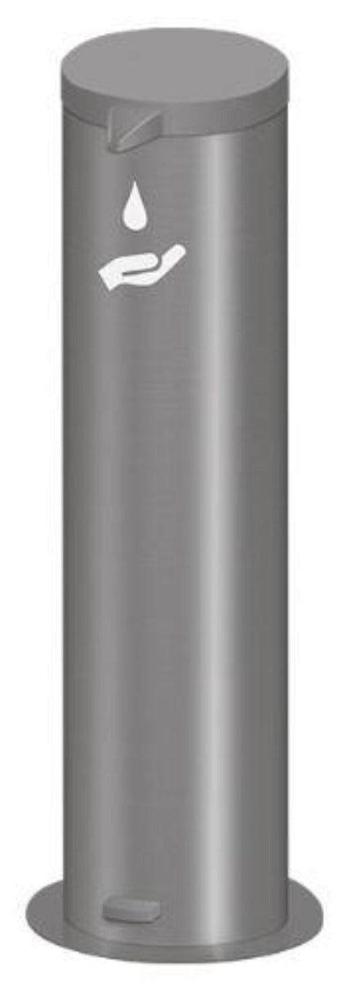 Foot pedal activated Sanitizer station, outdoor, 5L capacity silver