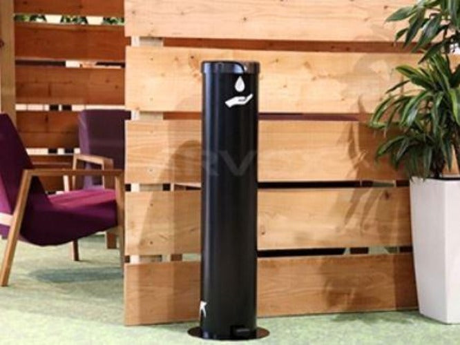 Foot pedal activated Sanitizer station, outdoor, 5L capacity black