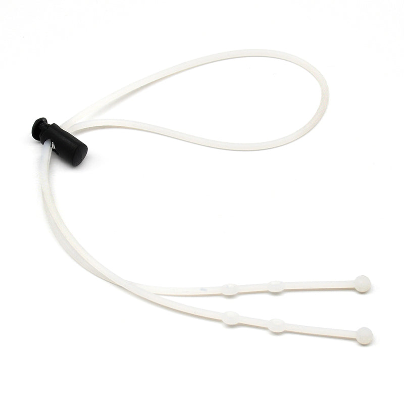 Adjustable silicone mask cord white/clear