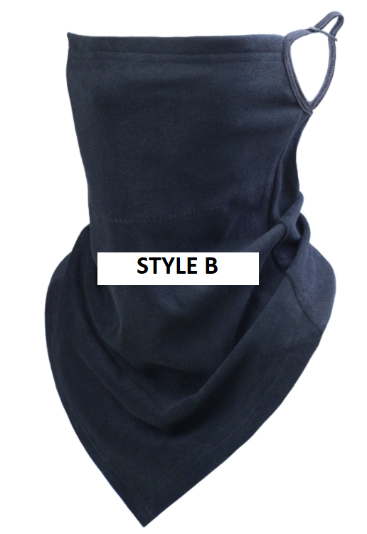 Neck Warmer with built in mask filter pocket - Micro Fleece Black