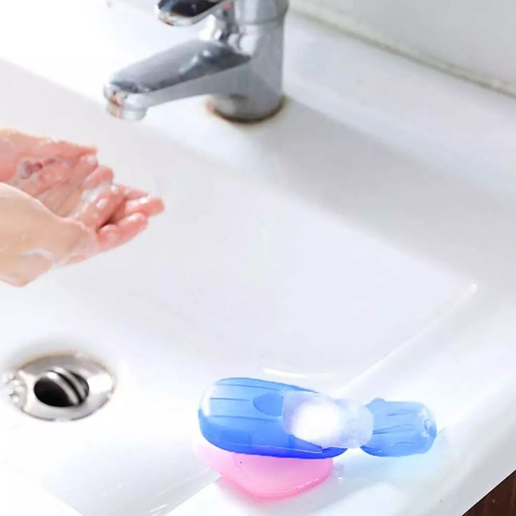 paper soap sheet and water