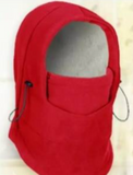 Thermal fleece hooded neck warmer red